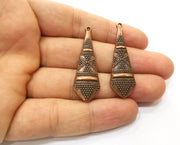 4 Copper Charms Antique Copper Plated Charms (45x14mm)  G18450