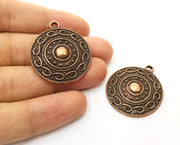 2 Copper Charms Antique Copper Plated Charms (37x32mm)  G18451