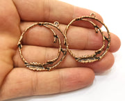 2 Copper Charms Antique Copper Plated Charms (41x36mm)  G18457