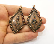 2 Copper Charms Antique Copper Plated Charms (60x32mm)  G18466