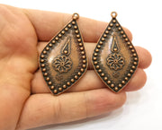 2 Copper Charms Antique Copper Plated Charms (60x32mm)  G18466