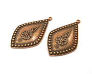 2 Copper Charms Antique Copper Plated Charms (60x32mm)  G18466