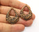 2 Copper Charms Antique Copper Plated Charms (37x26mm)  G18467