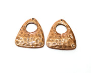 2 Copper Hammered Charms Antique Copper Plated Charms (30x24mm)  G18468