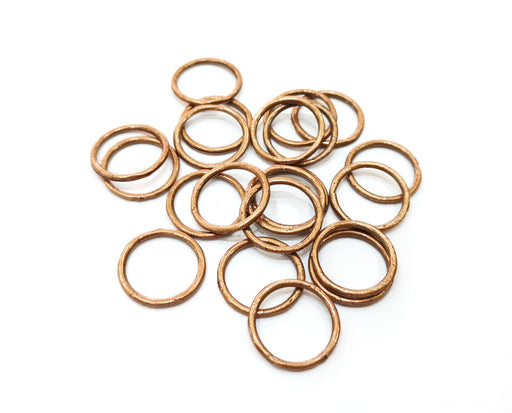 20 Copper Circle Connector Charms Antique Copper Plated Charms (16mm) G18469