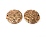 2 Copper Charms Antique Copper Plated Charms (28mm)  G18470
