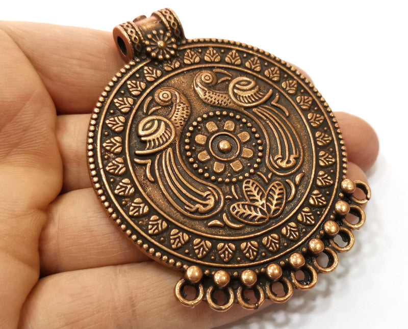 Antique Copper Large Pendant Antique Copper Plated Pendant (78x62mm) G17963