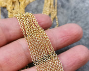 Shiny Gold Plated Chain , Link Chain 1 Meters - 3.2 ft.   (2 mm width)  G17969