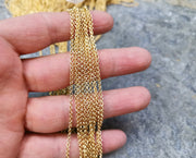 Shiny Gold Plated Chain , Link Chain 1 Meters - 3.2 ft.   (2 mm width)  G17969