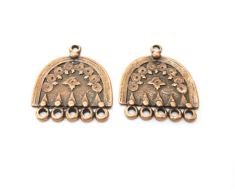 2 Copper Charms Antique Copper Plated Charms (33x30mm)  G18480