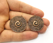 2 Copper Charms Antique Copper Plated Charms (30mm)  G18481