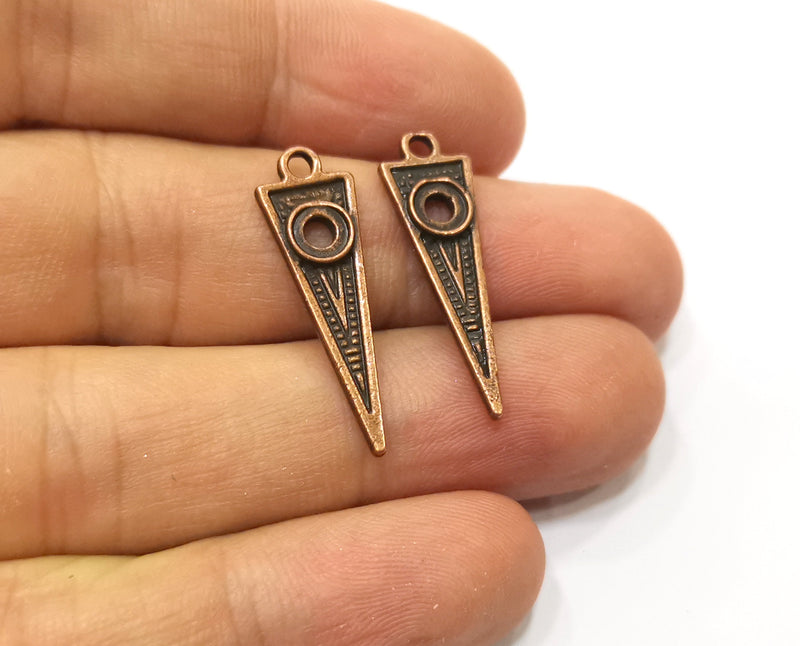 10 Copper Charms Antique Copper Plated Charms (28x9mm)  G18484