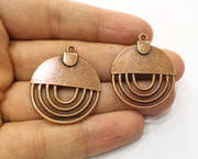 2 Copper Charms Antique Copper Plated Charms (36x29mm)  G18485