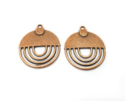 2 Copper Charms Antique Copper Plated Charms (36x29mm)  G18485