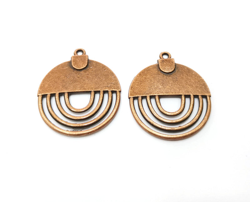 2 Copper Charms Antique Copper Plated Charms (36x29mm)  G18485