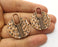 2 Copper Charms Antique Copper Plated Charms (37x30mm)  G18486