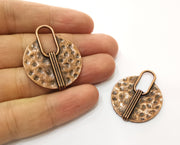 2 Copper Charms Antique Copper Plated Charms (37x30mm)  G18486