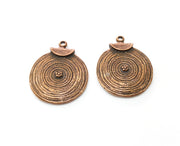 4 Copper Charms Antique Copper Plated Charms (28x23mm)  G18489