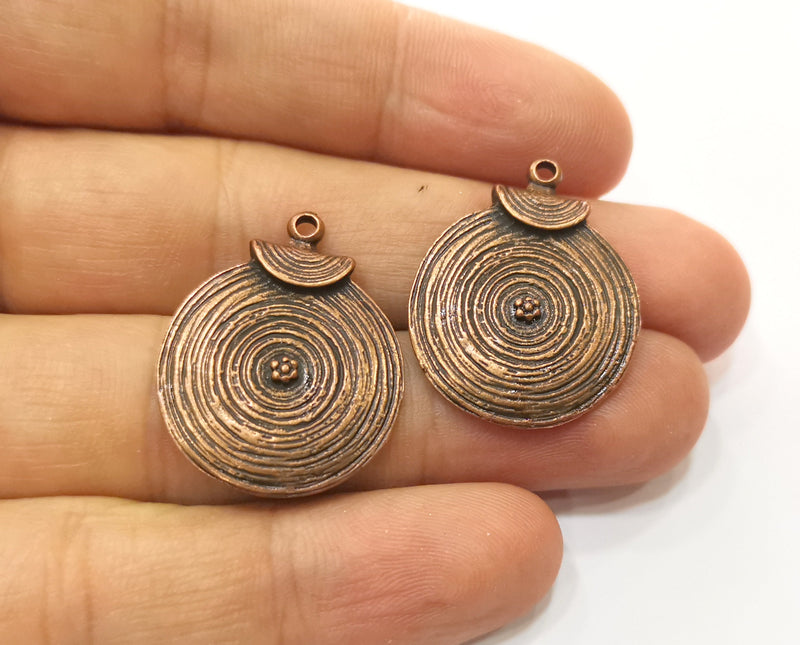 4 Copper Charms Antique Copper Plated Charms (28x23mm)  G18489