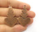 2 Copper Hearts Charms Antique Copper Plated Charms (45x27mm)  G18492