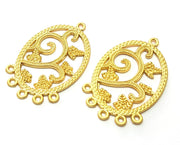 2 Gold Charms Gold Plated Charms  (42x26mm)  G17974