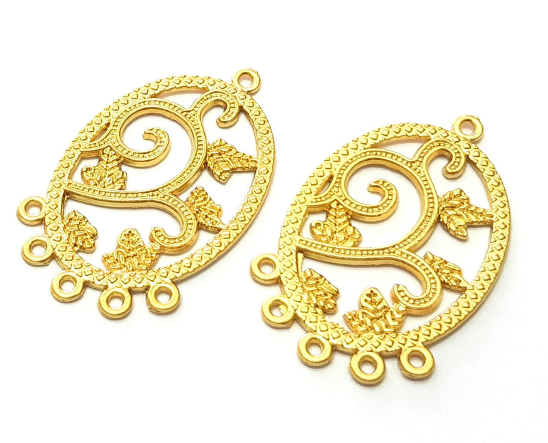 2 Gold Charms Gold Plated Charms  (42x26mm)  G17974