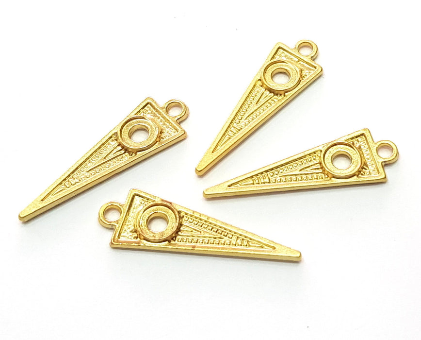 10 Gold Charms Gold Plated Charms  (28x9mm)  G17975