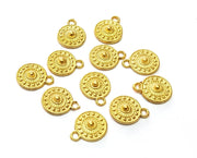 10 Gold Charms Gold Plated Charms  (9mm)  G17977