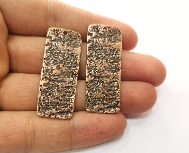2 Copper Charms Antique Copper Plated Charms (45x17mm) G18497