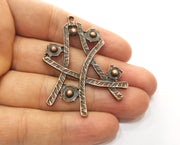2 Copper Charms Antique Copper Plated Charms (53x41mm)  G18500