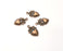 10 Copper Heart Flower Charms Antique Copper Plated Charms (18x11mm) G18503