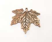 2 Copper Leaf Charms Antique Copper Plated Charms (43x46mm) G18505