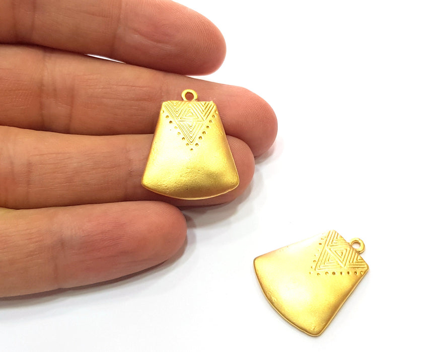 2 Gold Charms Gold Plated Charms  (27x22mm)  G17982