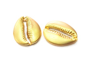 2 Large Cowrie Shell Gold Charms Gold Plated Charms  (29x24mm)  G17986