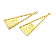 2 Gold Charms Gold Plated Charms  (48x16mm)  G17988