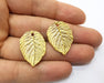 2 Leaf Charms Gold Plated Charms  (28x21mm)  G17994