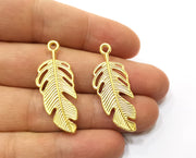 2 Leaf Charms Gold Plated Charms  (39x35mm)  G17995