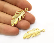 2 Leaf Charms Gold Plated Charms  (39x35mm)  G17995