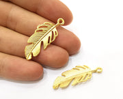 2 Leaf Charms Gold Plated Charms  (39x35mm)  G17995