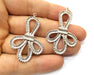 2 Shiny Silver Charms Shiny Silver Plated Charms (49x31mm) G18000