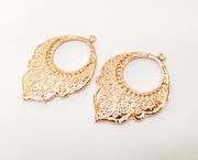 2 Rose Gold Charms Rose Gold Plated Charms (47x33mm) G18003