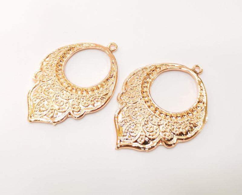 2 Rose Gold Charms Rose Gold Plated Charms (47x33mm) G18003