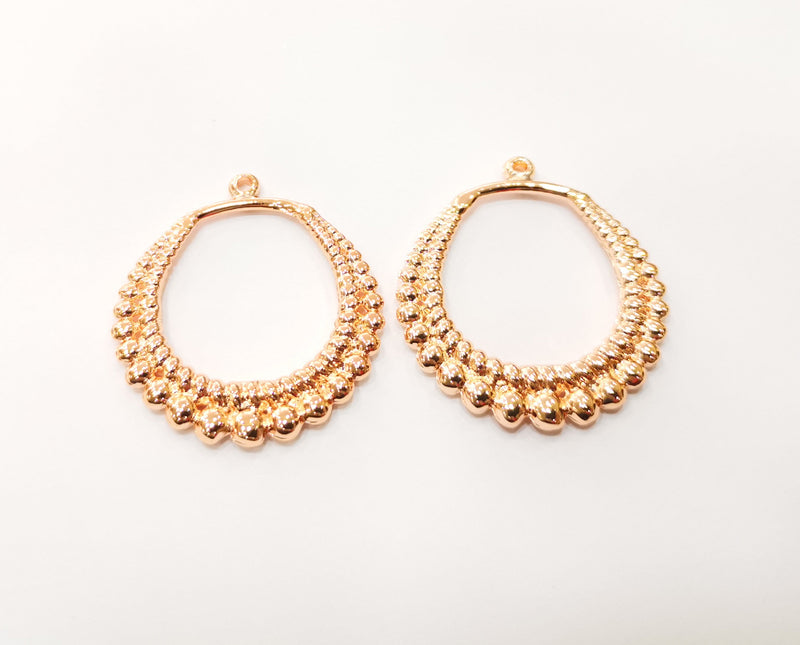 2 Rose Gold Charms Rose Gold Plated Charms (35x31mm) G18004