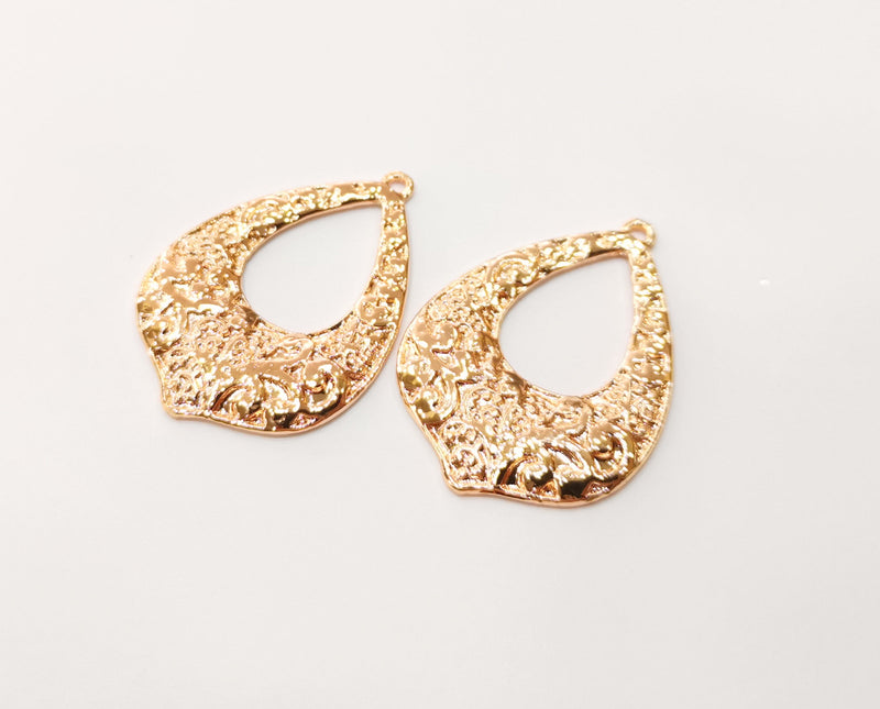 2 Rose Gold Charms Rose Gold Plated Charms (37x27mm) G18005