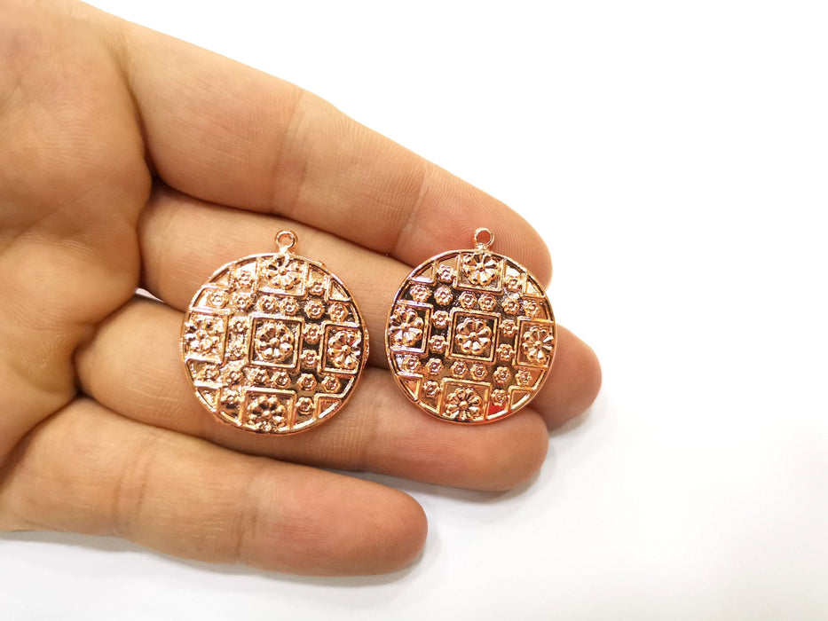 2 Rose Gold Charms Rose Gold Plated Charms (28mm) G18006