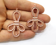 2 Rose Gold Charms Rose Gold Plated Charms (49x31mm) G18007