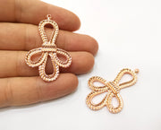 2 Rose Gold Charms Rose Gold Plated Charms (49x31mm) G18007