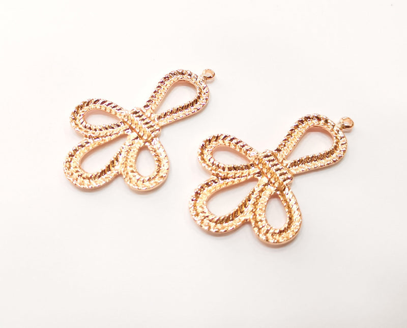 2 Rose Gold Charms Rose Gold Plated Charms (49x31mm) G18007