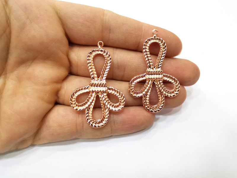 2 Rose Gold Charms Rose Gold Plated Charms (49x31mm) G18007