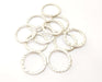 10 Hammered Circle Findings Antique Silver Plated Circle (20 mm)  G18011